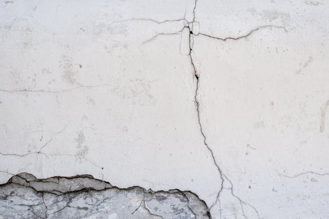 cracks in white wall